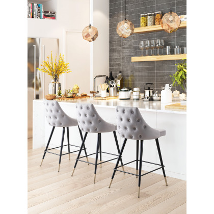 ZUO Piccolo Counter Chair - Gray/Black/Gold