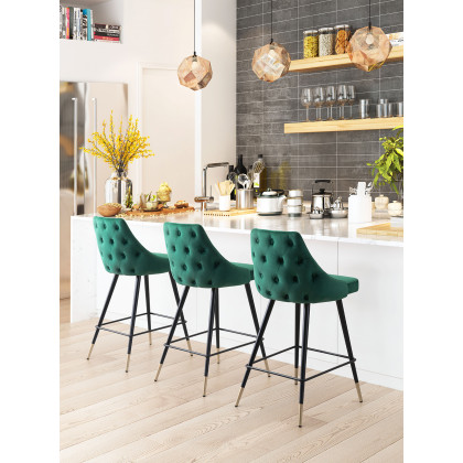 ZUO Piccolo Counter Chair - Green/Black/Gold
