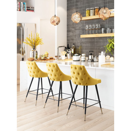 ZUO Piccolo Counter Chair - Yellow/Black/Gold