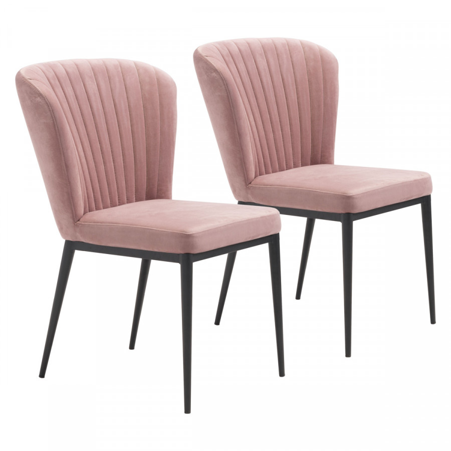 ZUO Tolivere Dining Chair Set - Pink/Black