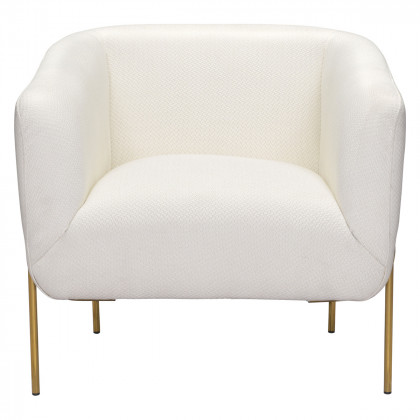 ZUO Micaela Arm Chair - Ivory/Gold