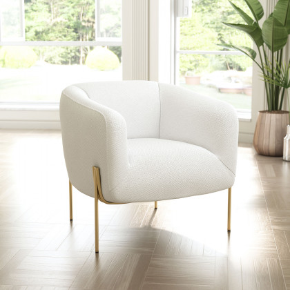 ZUO Micaela Arm Chair - Ivory/Gold