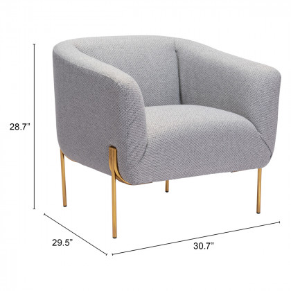 ZUO Micaela Arm Chair - Gray/Gold