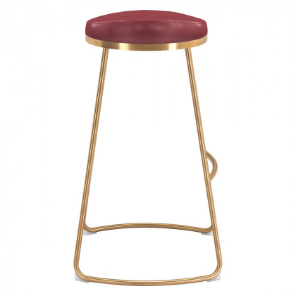 ZUO Bree Barstool (Set Of 2) - Burgundy/Gold