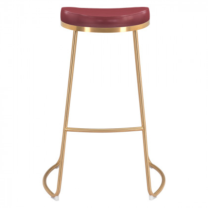 ZUO Bree Barstool (Set Of 2) - Burgundy/Gold