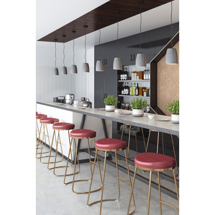 ZUO Bree Barstool (Set Of 2) - Burgundy/Gold