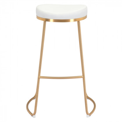 ZUO Bree Barstool (Set Of 2) - White/Gold