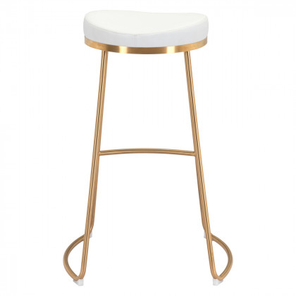 ZUO Bree Barstool (Set Of 2) - White/Gold