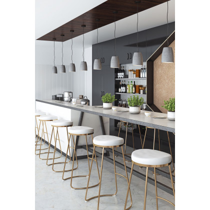 ZUO Bree Barstool (Set Of 2) - White/Gold