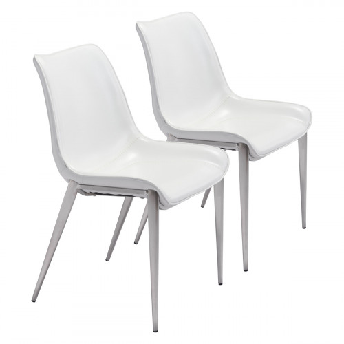 ZUO Magnus Dining Chair (Set Of 2) - White/Silver