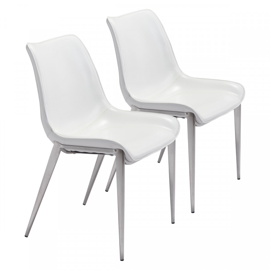 ZUO Magnus Dining Chair (Set Of 2) - White/Silver