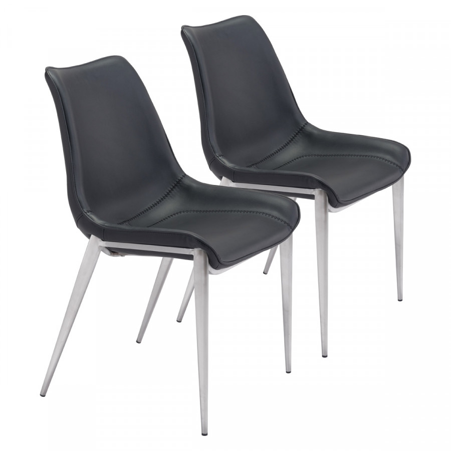ZUO Magnus Dining Chair (Set Of 2) - Black/Silver