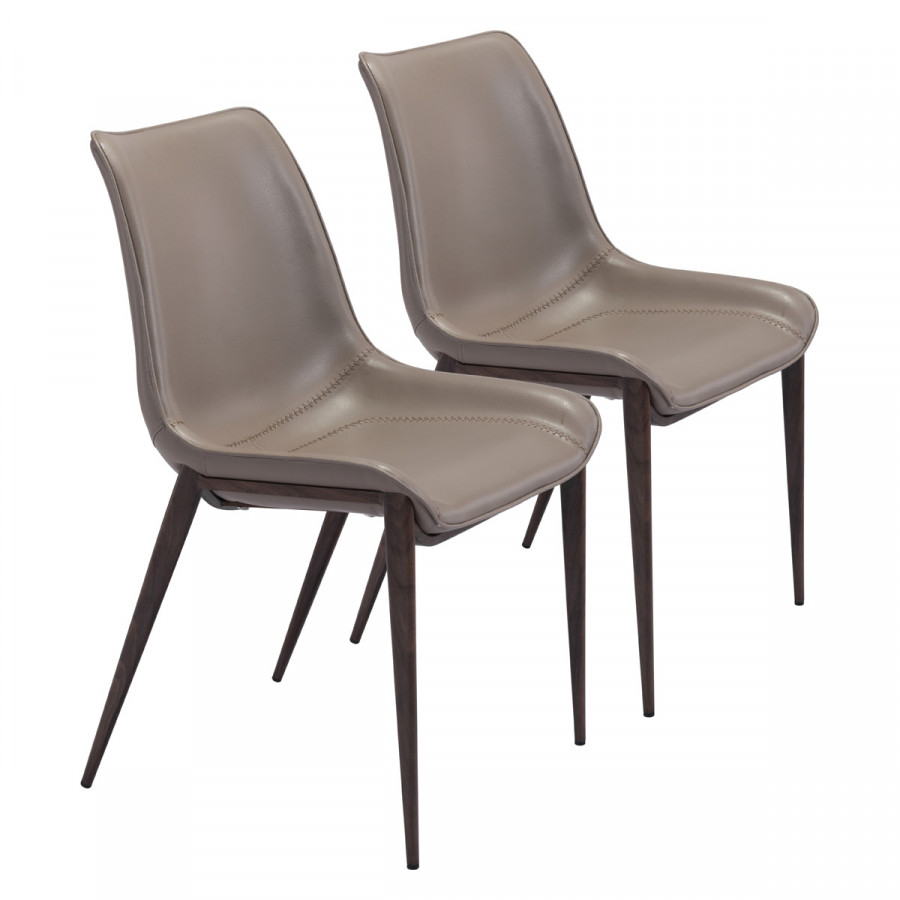 ZUO Magnus Dining Chair (Set Of 2) - Cappuccino/Dark Brown