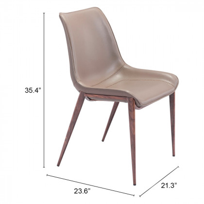 ZUO Magnus Dining Chair (Set Of 2) - Cappuccino/Dark Brown