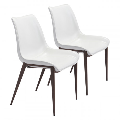 ZUO Magnus Dining Chair (Set Of 2) - White/Dark Brown