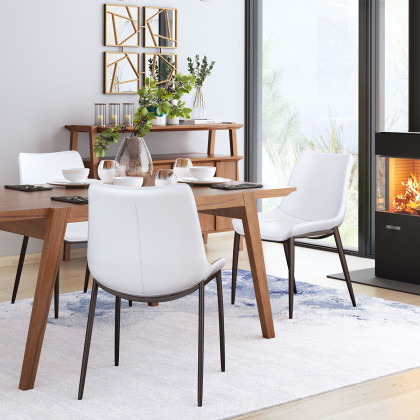 ZUO Magnus Dining Chair (Set Of 2) - White/Dark Brown