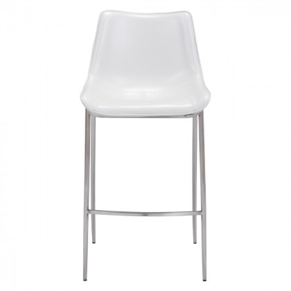 ZUO Magnus Bar Chair (Set Of 2) - White/Silver