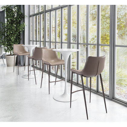 ZUO Magnus Bar Chair (Set Of 2) - Gray/Brown/Dark Brown