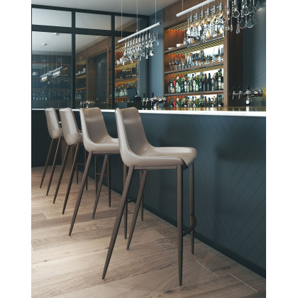 ZUO Magnus Bar Chair (Set Of 2) - Gray/Brown/Dark Brown