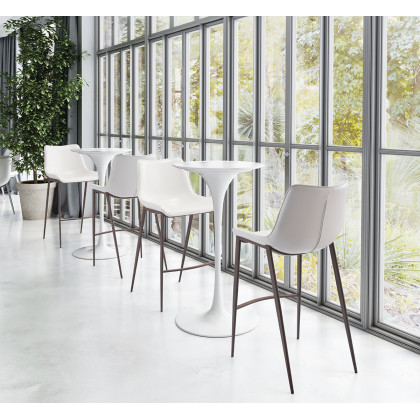 ZUO Magnus Bar Chair (Set Of 2) - White/Brown