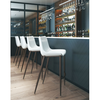 ZUO Magnus Bar Chair (Set Of 2) - White/Brown