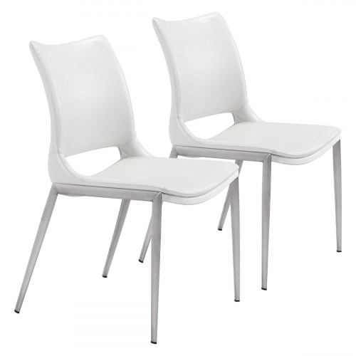 ZUO Ace Dining Chair (Set Of 2) - White/Silver