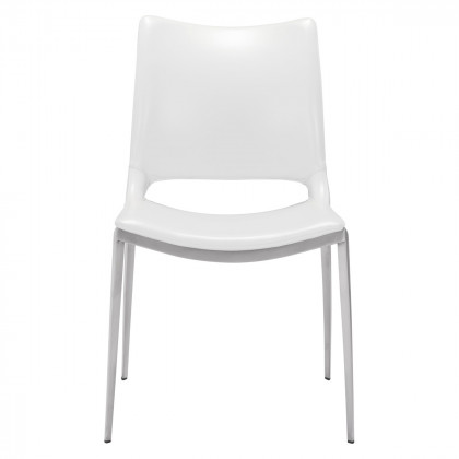 ZUO Ace Dining Chair (Set Of 2) - White/Silver