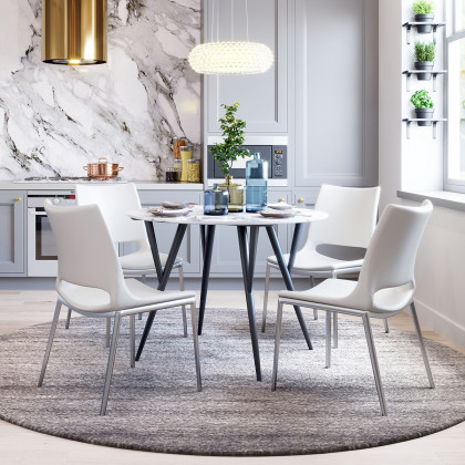 ZUO Ace Dining Chair (Set Of 2) - White/Silver