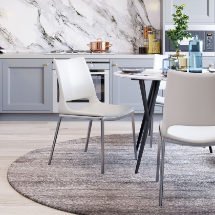 ZUO Ace Dining Chair (Set Of 2) - White/Silver