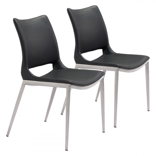 ZUO Ace Dining Chair (Set Of 2) - Black/Silver
