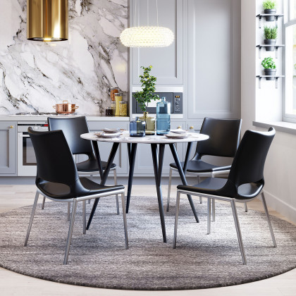 ZUO Ace Dining Chair (Set Of 2) - Black/Silver