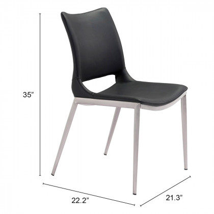 ZUO Ace Dining Chair (Set Of 2) - Black/Silver