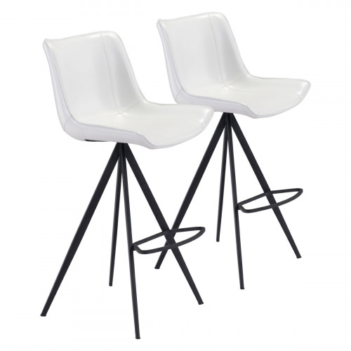 ZUO Aki Bar Chair (Set Of 2) - White/Black