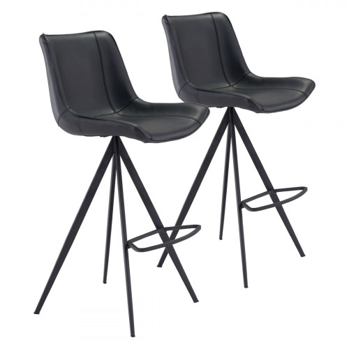 ZUO Aki Bar Chair (Set Of 2) - Black