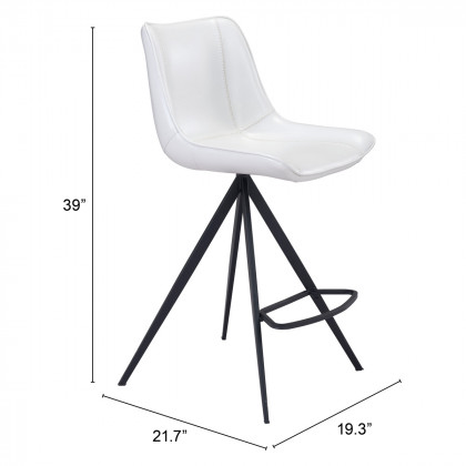 ZUO Aki Counter Chair (Set Of 2) - White/Black