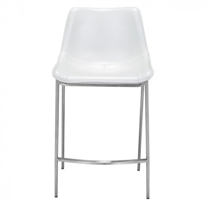 ZUO Magnus Counter Chair (Set Of 2) - White/Silver