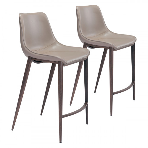 ZUO Magnus Counter Chair (Set Of 2) - Gray/Dark Brown