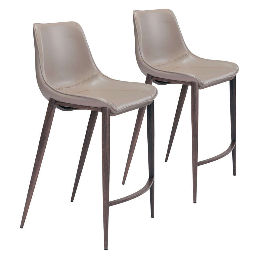 ZUO Magnus Counter Chair (Set Of 2) - Gray/Dark Brown
