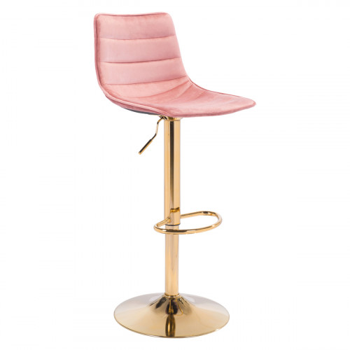 ZUO Prima Bar Chair - Pink/Gold