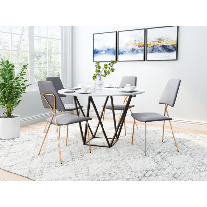 ZUO Chloe Dining Chair (Set Of 2) - Gray/Gold