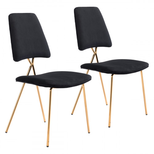 ZUO Chloe Dining Chair (Set Of 2) - Black/Gold