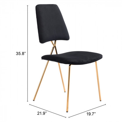 ZUO Chloe Dining Chair (Set Of 2) - Black/Gold