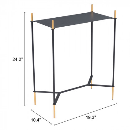 ZUO - Austin Side Table in Gold/Black
