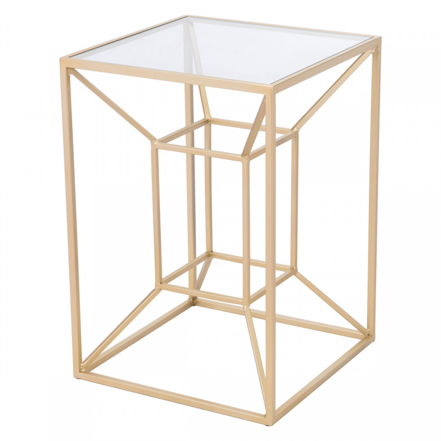 ZUO - Canyon Side Table in Clear/Gold