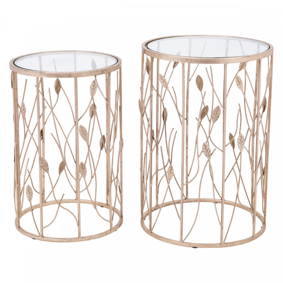 ZUO - Sage Side Table (Set Of 2) in Clear/Gold