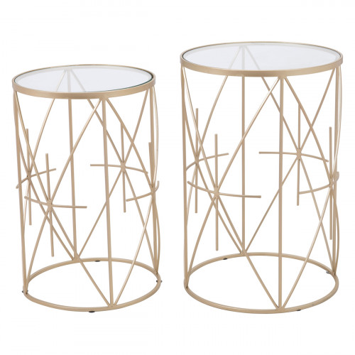 ZUO - Hadrian Side Table (Set Of 2) in Clear/Gold