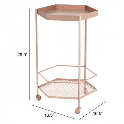 ZUO - Hex Bar Cart in Gold