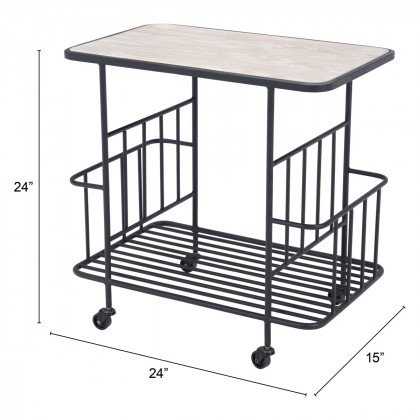 ZUO - Argus Bar Cart in Wood/Black