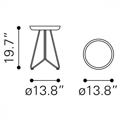 ZUO - Foley Accent Table in Gold/Black