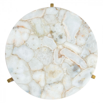 ZUO - Haru Side Table in White/Gold
